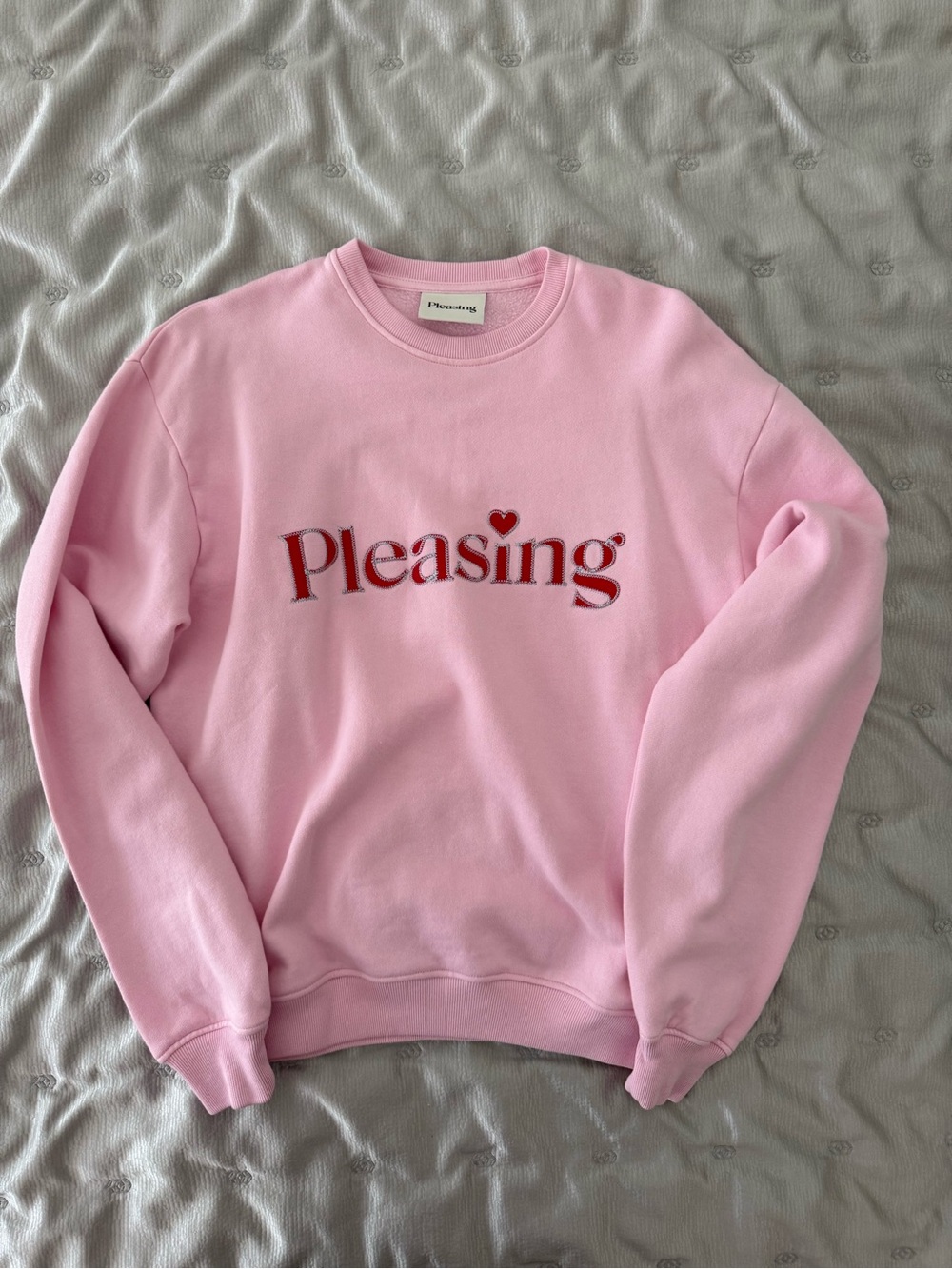 Harry Styles Pleasing Loves You Crewneck Sweatshirt Pink XS